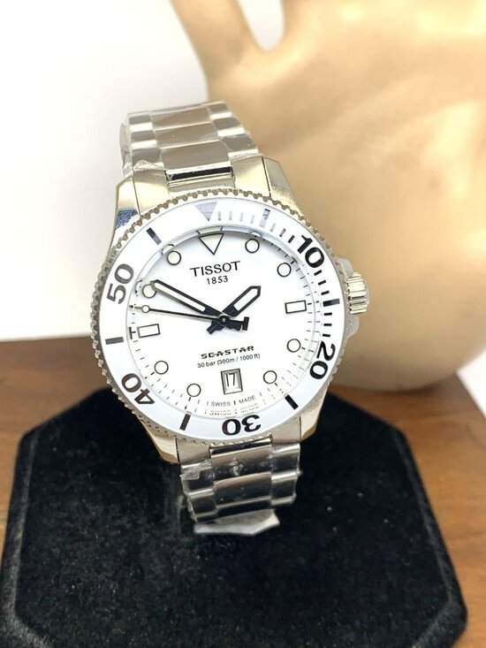 Tissot Women\'s Watch Seastar Swiss Quartz White Dial Silver 36mm T1202101101100 main image 7